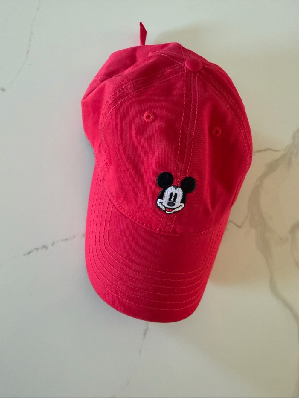 Disney Red Baseball Cap with Embroidered Mickey Face